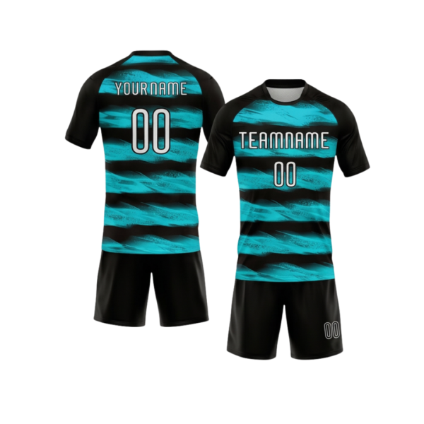 Custom volleyball uniform ZS025 sublimated team kit jersey and shorts front and back view