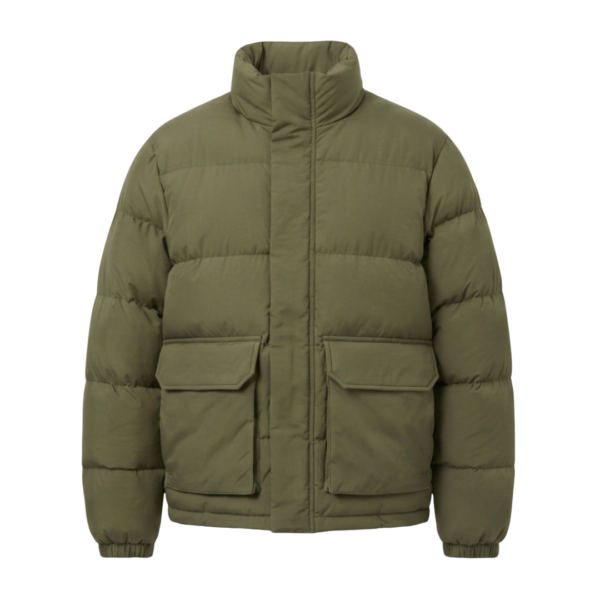 Custom puffer jacket ZS130 insulated winter streetwear outerwear front view