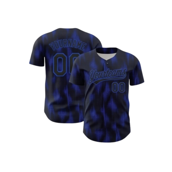 Baseball jersey ZS034 custom button-up team jersey front and back view with name and number