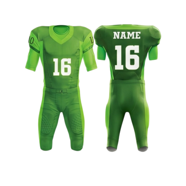 American football uniform ZS010 custom performance team kit jersey and pants front and back view