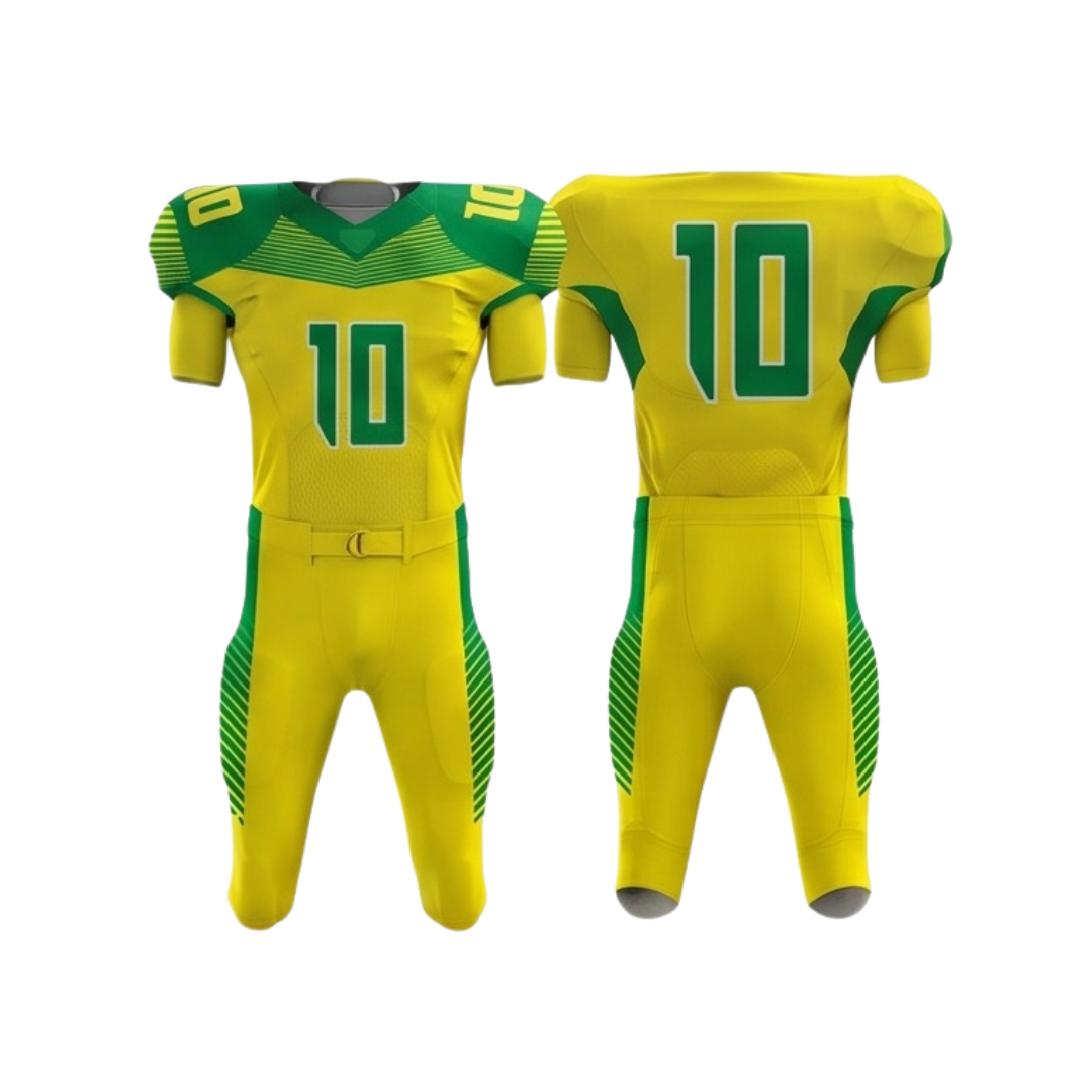 American football uniform ZS011 custom performance team kit jersey and pants front and back view