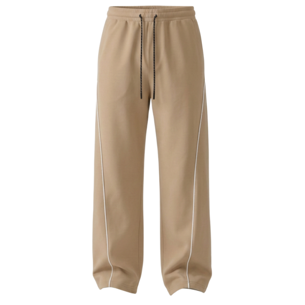 Custom sweatpants ZS115 fleece streetwear jogger pants front view with drawstring