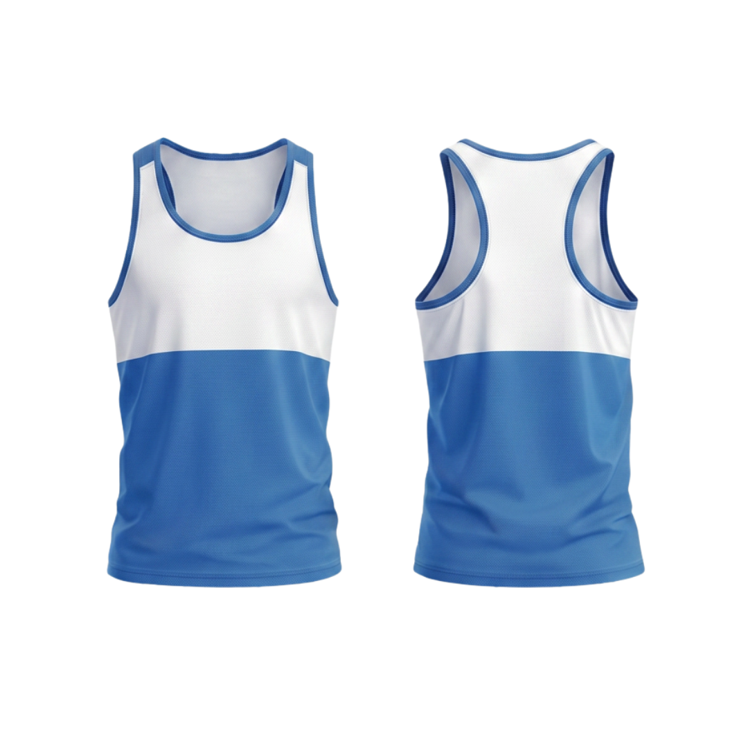 Custom men’s tank top ZS075 front and back view breathable gym activewear vest