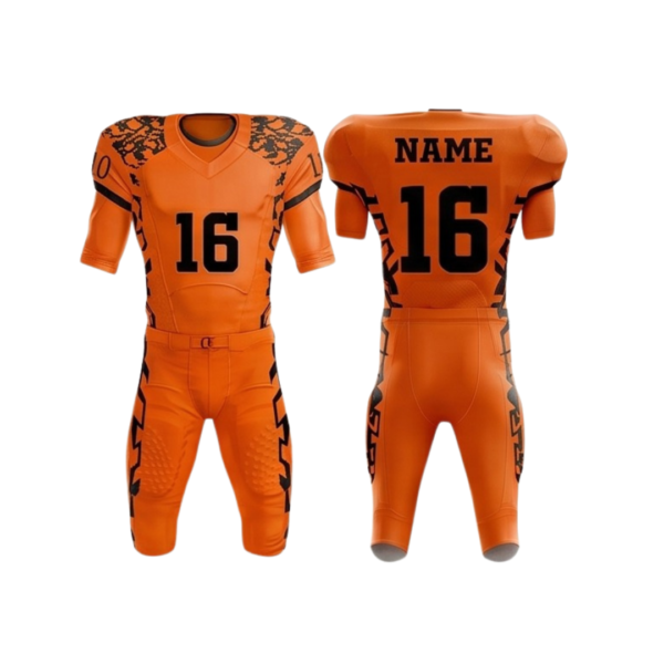American football uniform ZS012 custom performance team kit jersey and pants front and back view