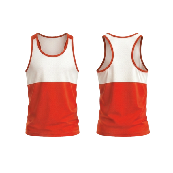 Custom men’s tank top ZS076 front and back view breathable gym activewear vest