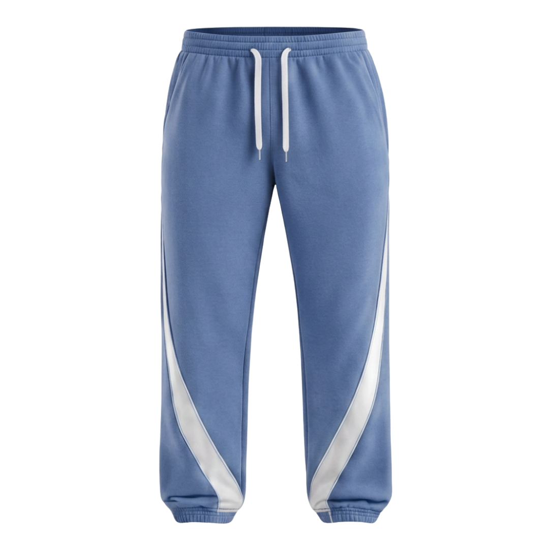 Custom sweatpants ZS117 fleece streetwear jogger pants front view with drawstring