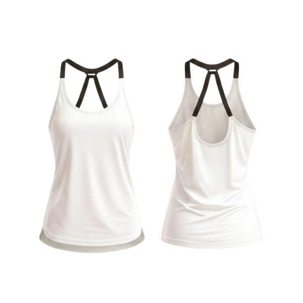 Custom women’s tank top ZS078 front and back view breathable gym activewear vest