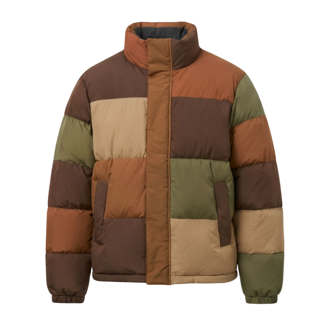Custom puffer jacket ZS135 insulated winter streetwear outerwear front view