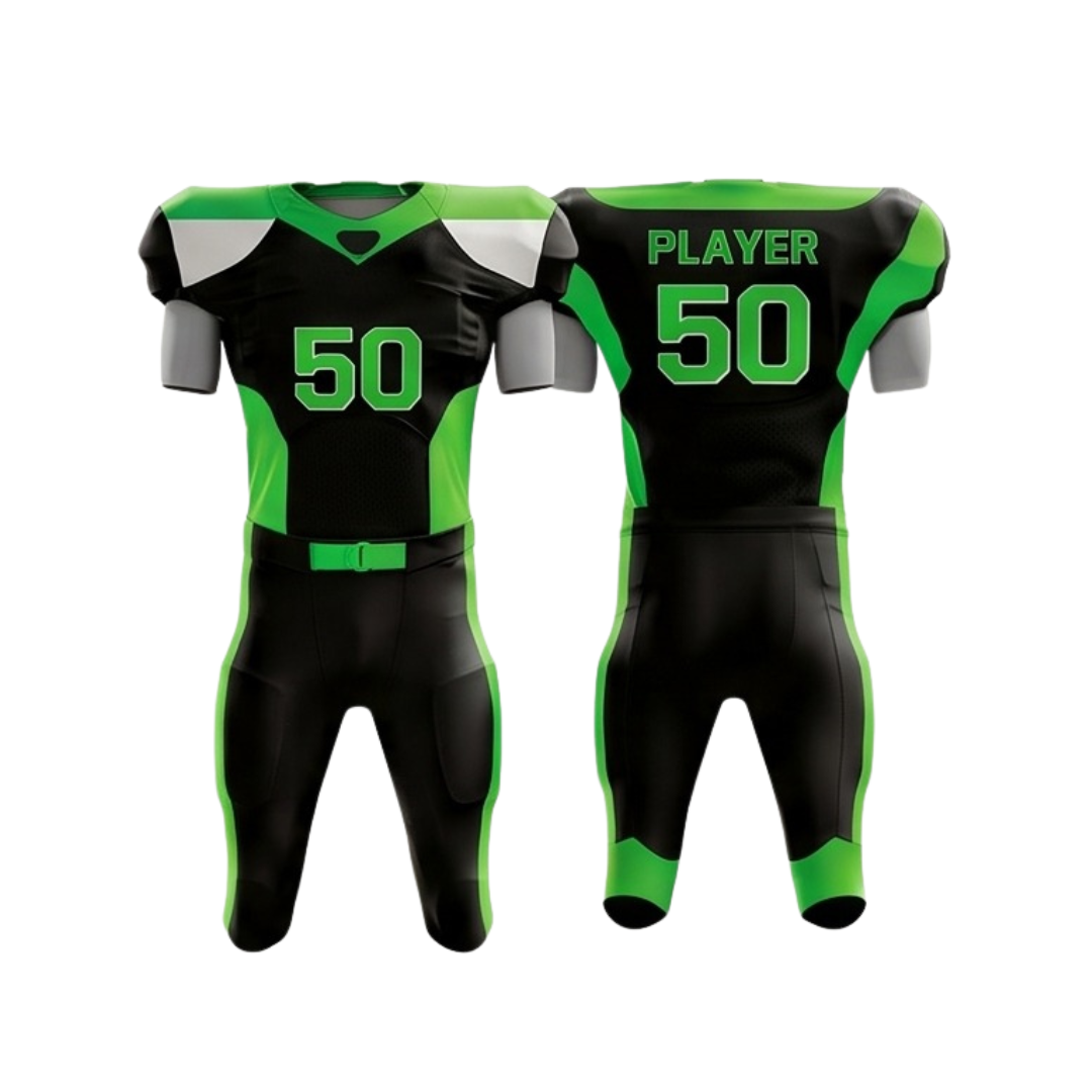 American football uniform ZS015 custom performance team kit jersey and pants front and back view