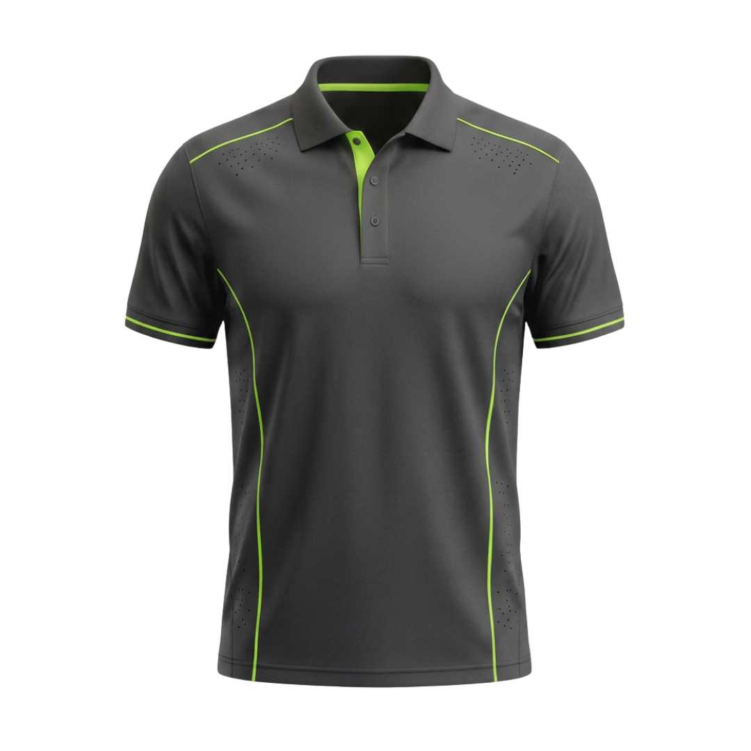 Custom polo shirt ZS095 piqué cotton short sleeve classic collar front view