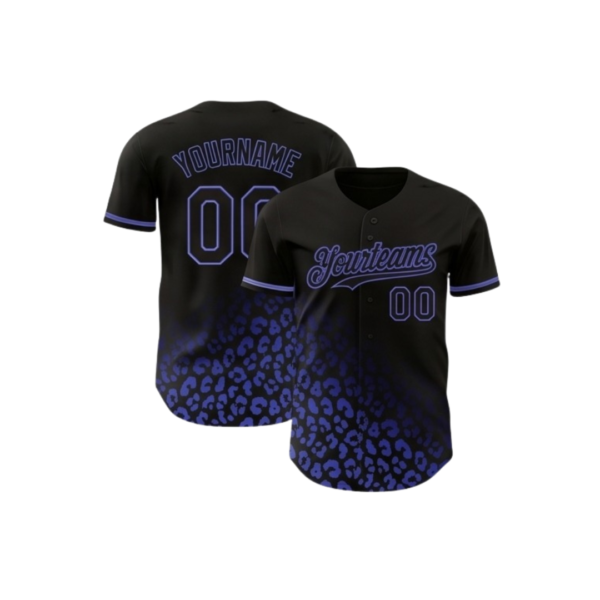 Baseball jersey ZS040 custom button-up team jersey front and back view with name and number