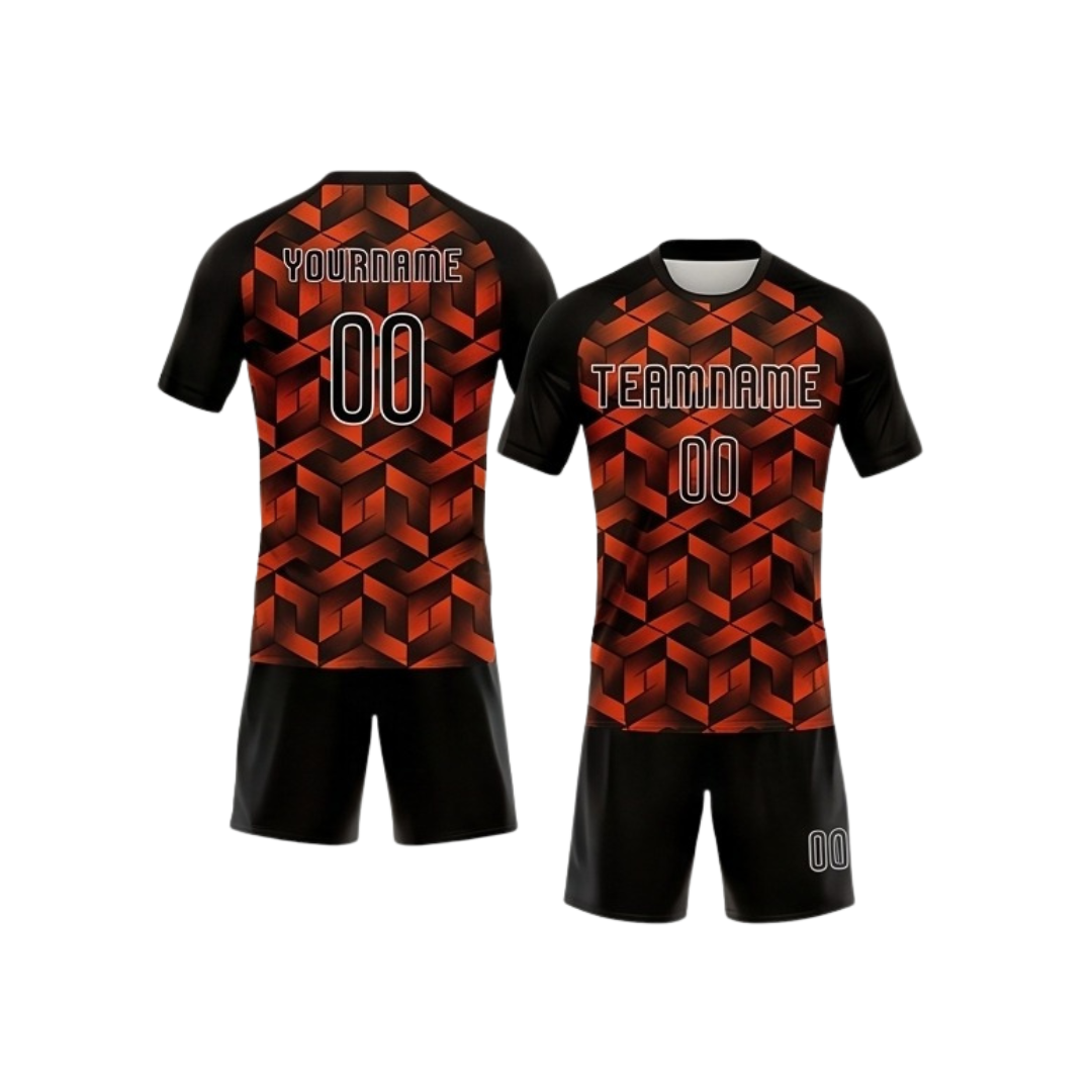 Custom volleyball uniform ZS032 sublimated team kit jersey and shorts front and back view