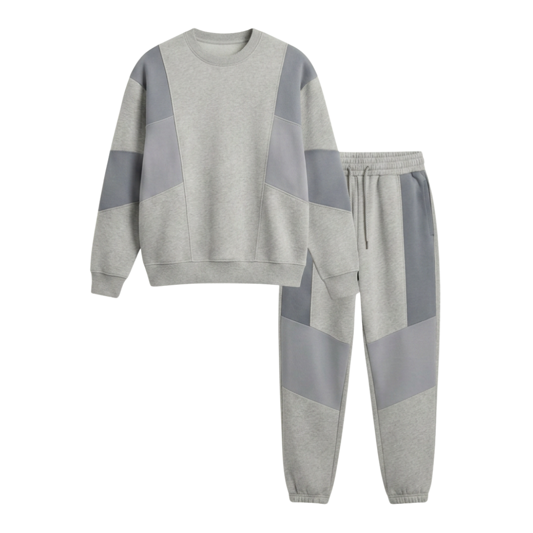 Custom sweatsuit ZS112 fleece sweatshirt and jogger set streetwear front view