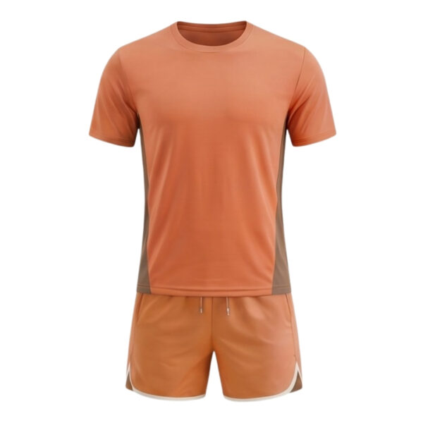 Custom active tees and shorts set ZS072 moisture wicking gym and training wear